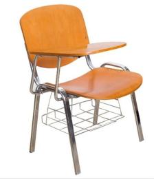 多层板椅面培训椅 电镀四脚椅 钢木结构椅子