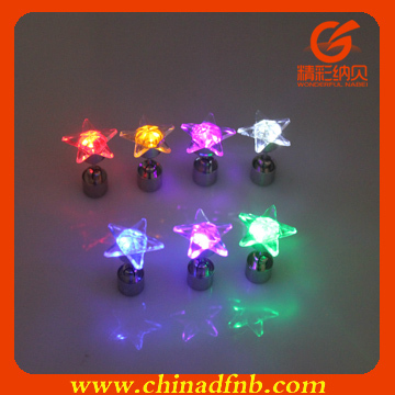 Star shaped led flashing earrings