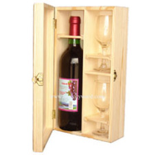 山东高档红酒包装木盒-天然松木实木红酒盒