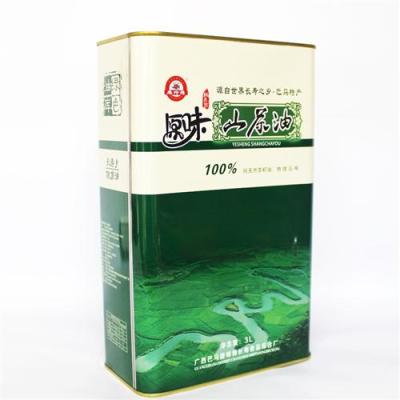 广西特产100%纯天然野生有机山茶油铁罐装3L