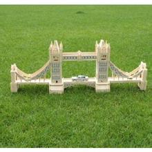 供应伦敦塔桥四联立体木制模型益智玩具