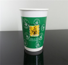 武汉一次性纸杯 奶茶咖啡纸杯配盖吸管500只
