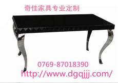 后现代不锈钢A-808餐桌黑色油漆人造板餐桌
