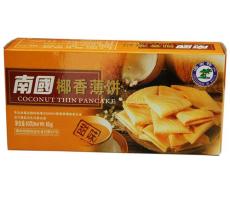 海南特产南国食品牌椰香薄饼 甜味 80g/盒